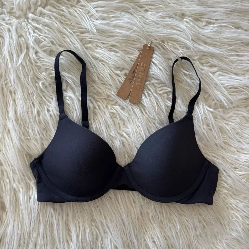 Skims Fits Everybody T-shirt Bra Onyx Size 30A - Picture 2 of 5